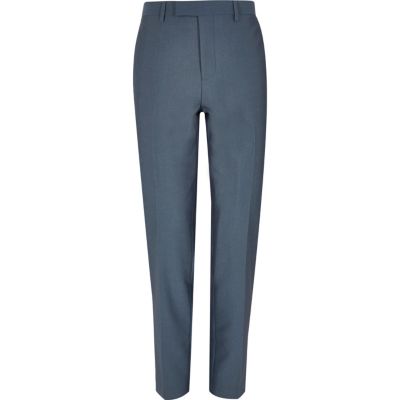 Blue tailored suit trousers